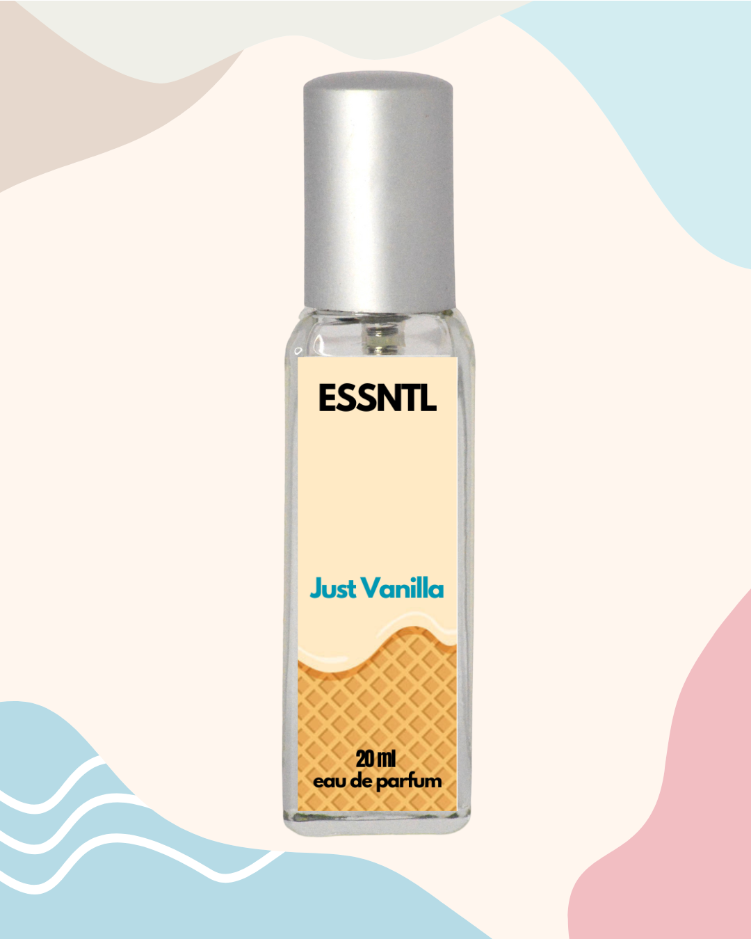 ESSNTL Just Vanilla Perfume - Creamy & Sweet Gourmand Vanilla Fragrance | 50ml Eau de Parfum | 20ml Eau de Parfum | Ice Cream-Like, Soft & Irresistible Scent | Long-Lasting Comfort Perfume Women | Pure Vanilla Delight with a Sugary Hug