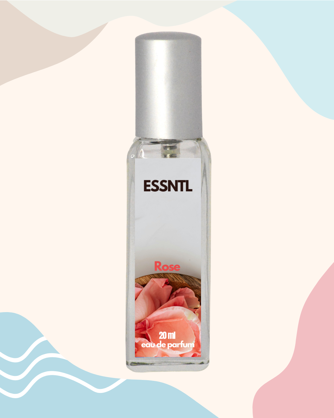 ESSNTL Rose Perfume - Delicate & Sensual Floral Musky Fragrance | 50ml Eau de Parfum | Soft, Powdery & Romantic Scent | Long-Lasting Elegant Fragrance | Classic & Clean Scent for Women