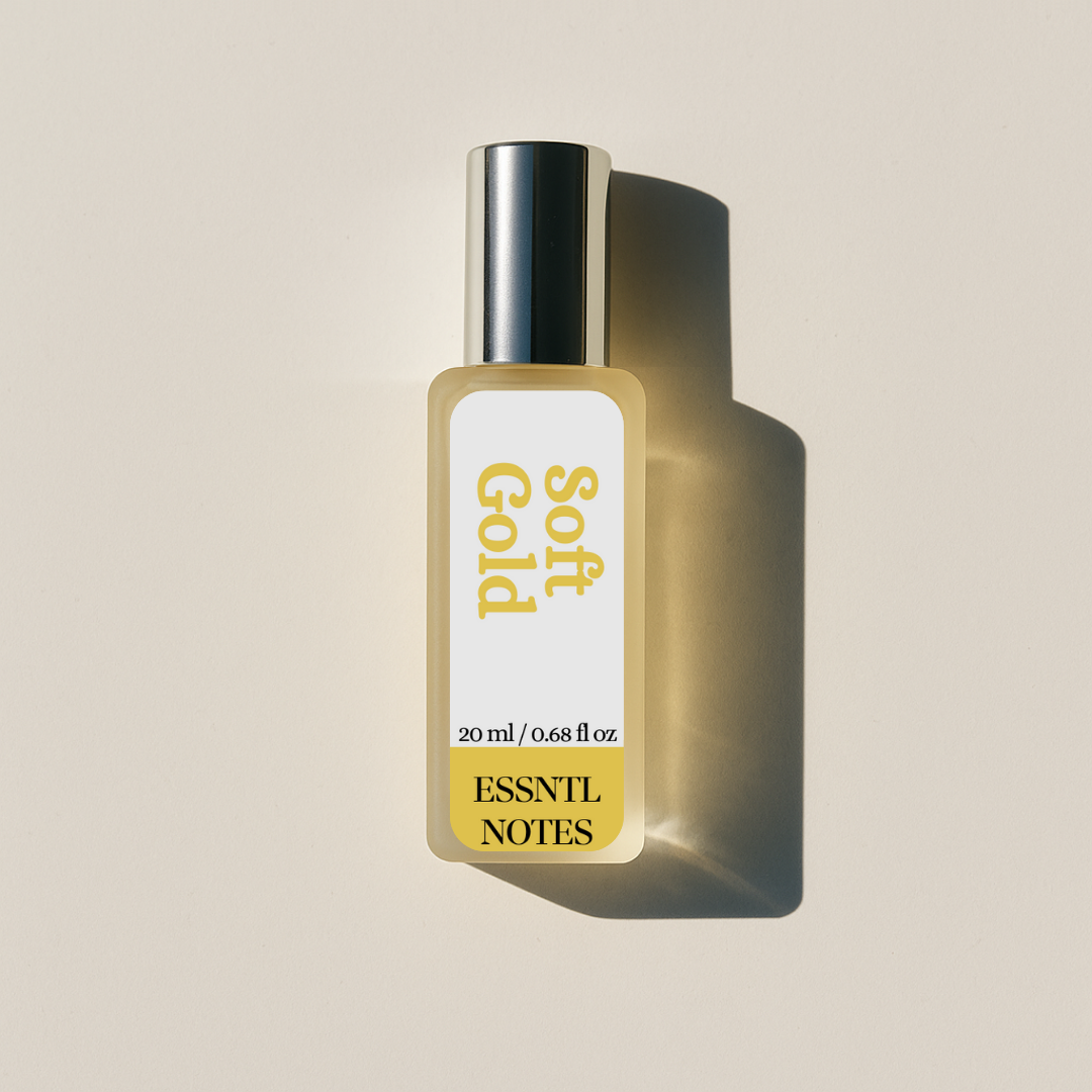 ESSNTL NOTES Soft Gold Perfume – Warm & Radiant Amber Vanilla Fragrance | 50ml Eau de Parfum | Smooth, Cozy & Elegant Scent | Long-Lasting Unisex Luxury Perfume | Soft, Golden Signature Vibe