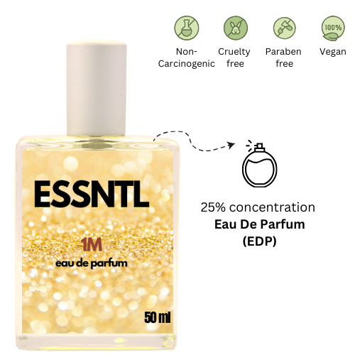 ESSNTL 1M Perfume - Bold & Luxurious Amber Woody Fragrance | 50ml Eau de Parfum | Spicy, Warm & Rich Scent | Long-Lasting Luxury Scent for Men | Classic & Clean Scent for Men