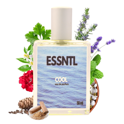 ESSNTL Cool Perfume - Refreshing & Aquatic Fresh Fragrance | 50ml Eau de Parfum | Crisp, Invigorating & Clean Scent | Long-Lasting Sporty Fragrance | Classic & Clean Scent for Men