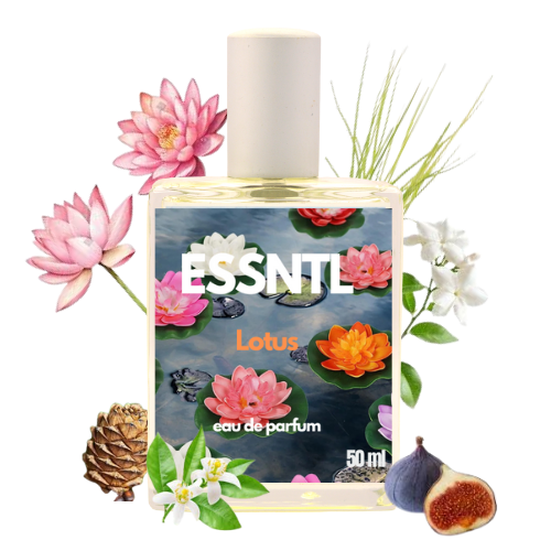 ESSNTL Lotus Perfume - Fresh & Tranquil Fruity Floral Fragrance | 50ml Eau de Parfum | Soft, Elegant & Uplifting Scent | Long-Lasting Luxury Scent for Men & Women | Serene & Refreshing Essence