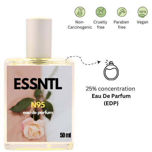 ESSNTL N95 Perfume - Legendary & Elegant Floral Aldehyde Fragrance | 50ml Eau de Parfum | Powdery, Sophisticated & Timeless Scent | Long-Lasting Signature Fragrance | Classic & Clean Scent for Women