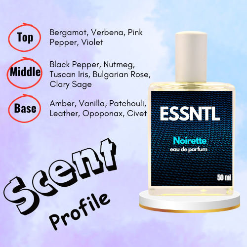 ESSNTL Noirette Perfume - Dark & Seductive Spicy Amber Fragrance | 50ml Eau de Parfum | Warm, Mysterious & Sensual Scent | Long-Lasting Signature Fragrance | Classic & Clean Scent for Men