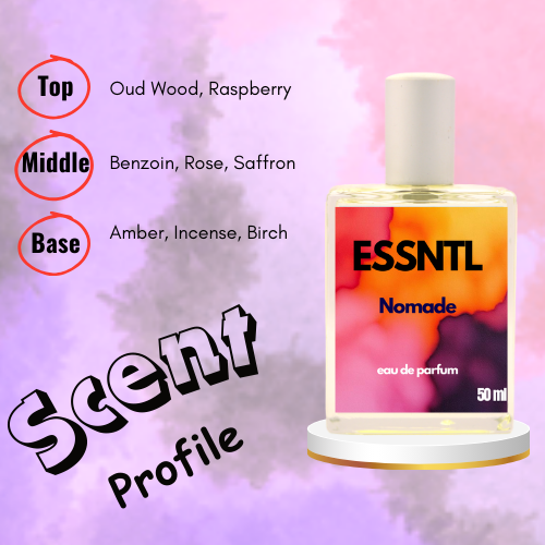 ESSNTL Nomade Perfume - Deep & Mysterious Woody Oriental Fragrance | 50ml Eau de Parfum | 20ml Eau de Parfum | Rich, Smoky & Exotic Oud Scent | Long-Lasting Luxury Scent for Men | Bold & Captivating Essence