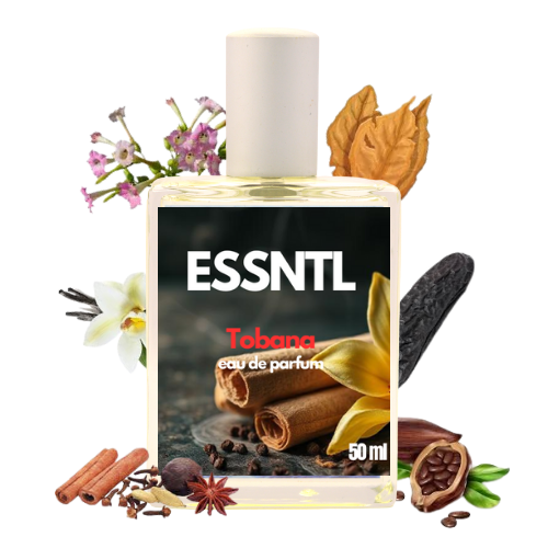 ESSNTL Tobana Perfume - Warm & Opulent Tobacco Vanilla Fragrance | 50ml Eau de Parfum | Sweet, Spicy & Luxurious Scent | Long-Lasting Bold Fragrance | Classic & Clean Scent for Men