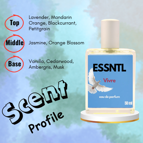 ESSNTL Vivre Perfume - Bold & Sensual Floral Amber Fragrance | 50ml Eau de Parfum | Radiant, Confident & Addictive Scent | Long-Lasting Luxury Scent for Women | Power & Elegance in Every Spritz