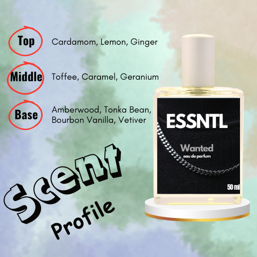 ESSNTL Wanted Perfume - Bold & Luxurious Spicy Woody Fragrance | 50ml Eau de Parfum | Warm, Intense & Magnetic Scent | Long-Lasting Luxury Scent for Men | Classic & Clean Scent for Men