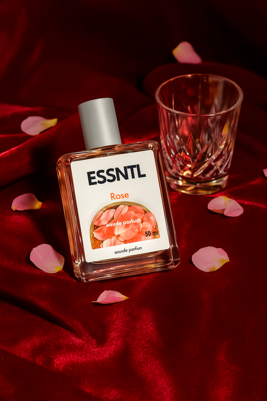 ESSNTL Rose Perfume - Delicate & Sensual Floral Musky Fragrance | 50ml Eau de Parfum | 20ml Eau de Parfum | Soft, Powdery & Romantic Scent | Long-Lasting Elegant Fragrance | Classic & Clean Scent for Women