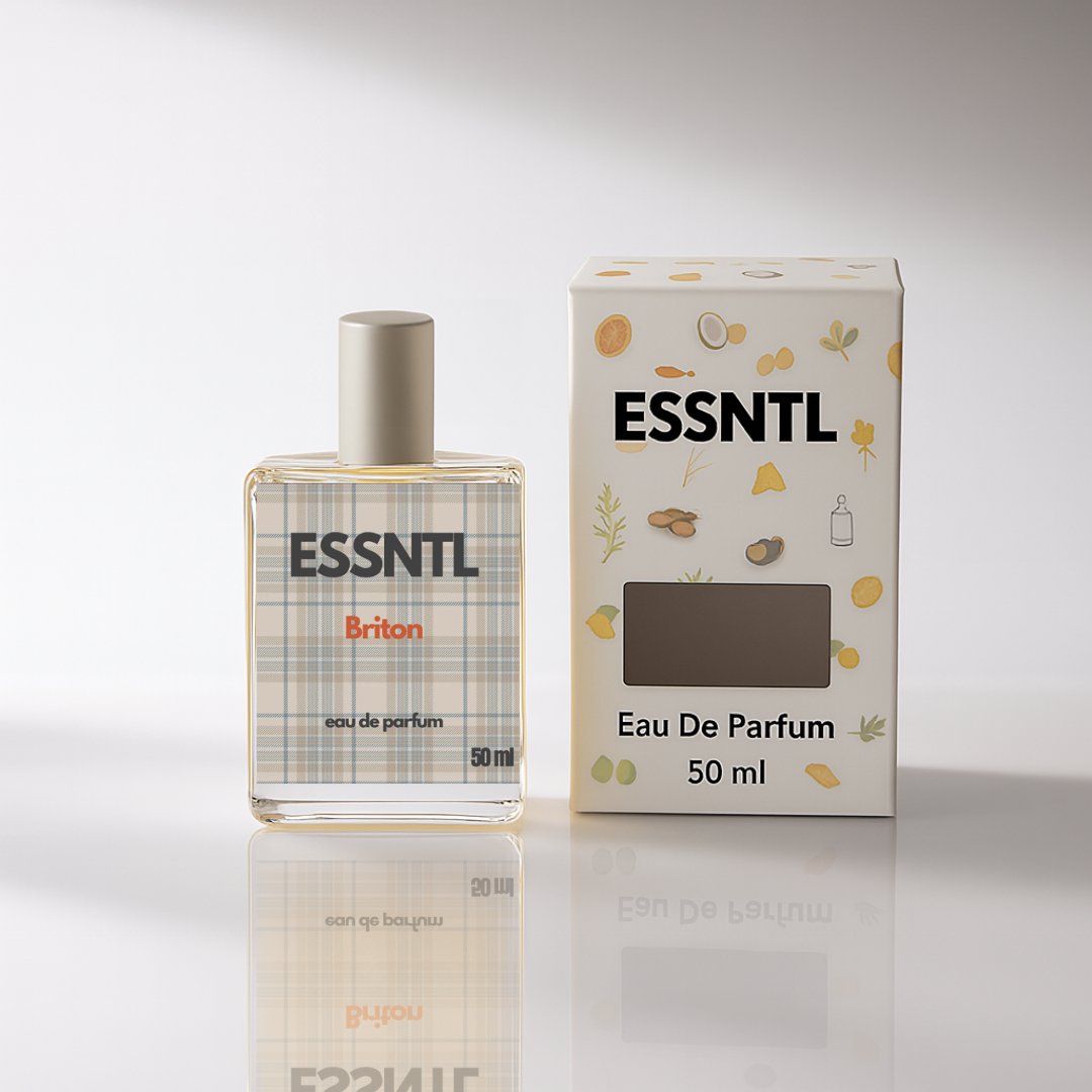 ESSNTL Briton Perfume - Classic & Refined Woody Aromatic Fragrance | 50ml Eau de Parfum | 20ml Eau de Parfum | Fresh, Masculine & Timeless Scent | Long-Lasting Luxury Scent for Men | Sophisticated Everyday Elegance