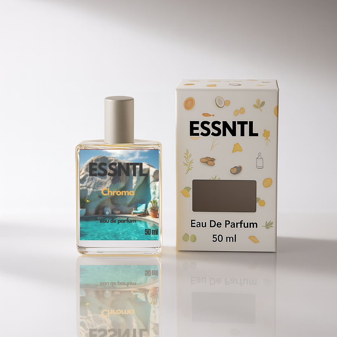 ESSNTL Chroma Perfume - Fresh & Vibrant Citrus Aquatic Fragrance | 50ml Eau de Parfum | 20ml Eau de Parfum | Crisp, Refreshing & Invigorating Scent | Long-Lasting Everyday Fragrance | Classic & Clean Scent for Men