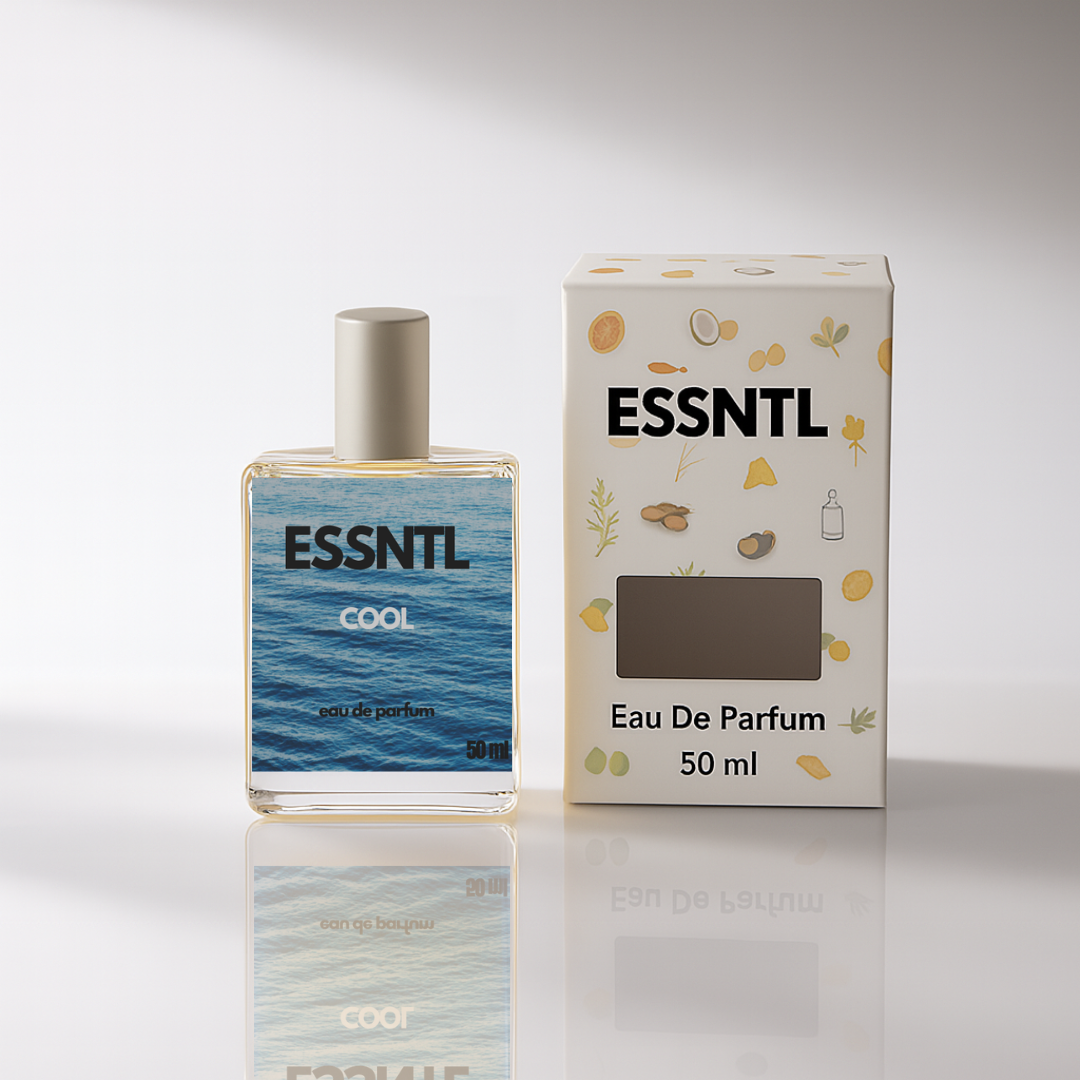 ESSNTL Cool Perfume - Refreshing & Aquatic Fresh Fragrance | 50ml Eau de Parfum | 20ml Eau de Parfum | Crisp, Invigorating & Clean Scent | Long-Lasting Sporty Fragrance | Classic & Clean Scent for Men