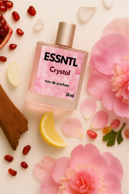 ESSNTL Crystal Perfume - Fresh & Feminine Fruity Floral Fragrance | 50ml Eau de Parfum | 20ml Eau de Parfum | Sparkling, Elegant & Delicate Scent | Long-Lasting Luxury Scent for Women | Graceful & Radiant Allure