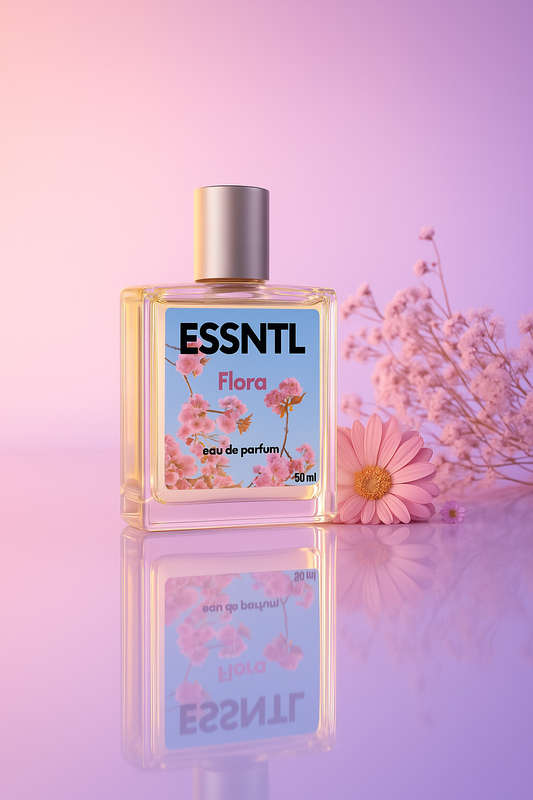 ESSNTL Flora Perfume - Elegant & Feminine Floral Fruity Fragrance | 50ml Eau de Parfum | 20ml Eau de Parfum | Romantic, Delicate & Graceful Scent | Long-Lasting Luxury Scent for Women | Classic & Clean Scent for Women