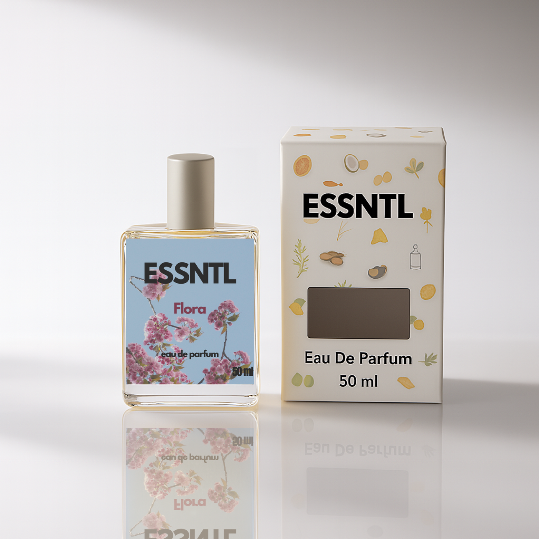 ESSNTL Flora Perfume - Elegant & Feminine Floral Fruity Fragrance | 50ml Eau de Parfum | 20ml Eau de Parfum | Romantic, Delicate & Graceful Scent | Long-Lasting Luxury Scent for Women | Classic & Clean Scent for Women