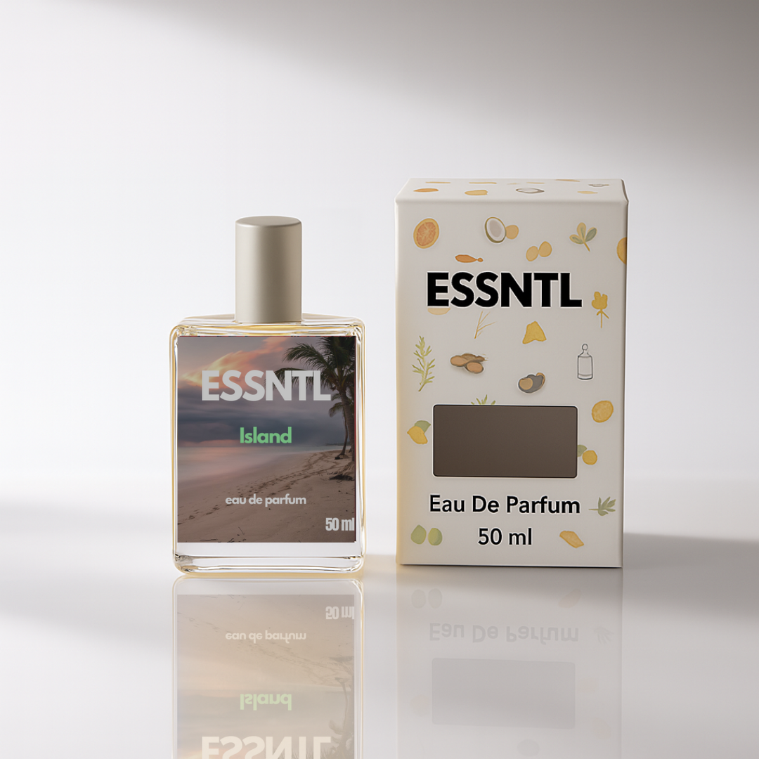 ESSNTL Island Perfume - Exotic & Tranquil Woody Aromatic Fragrance | 50ml Eau de Parfum | 20ml Eau de Parfum | Warm, Relaxing & Natural Scent | Long-Lasting Earthy Fragrance | Classic & Clean Scent for Men