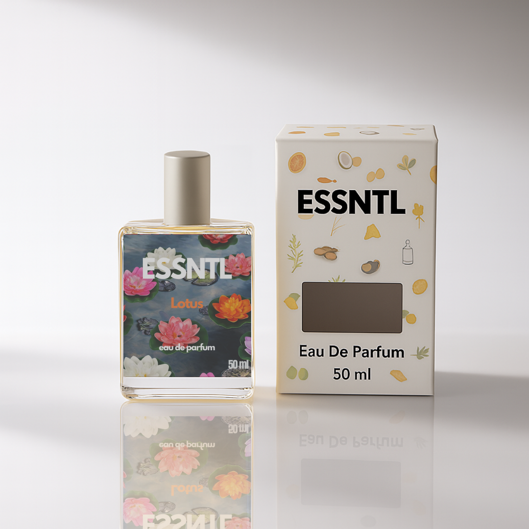 ESSNTL Lotus Perfume - Fresh & Tranquil Fruity Floral Fragrance | 50ml Eau de Parfum | 20ml Eau de Parfum | Soft, Elegant & Uplifting Scent | Long-Lasting Luxury Scent for Men & Women | Serene & Refreshing Essence