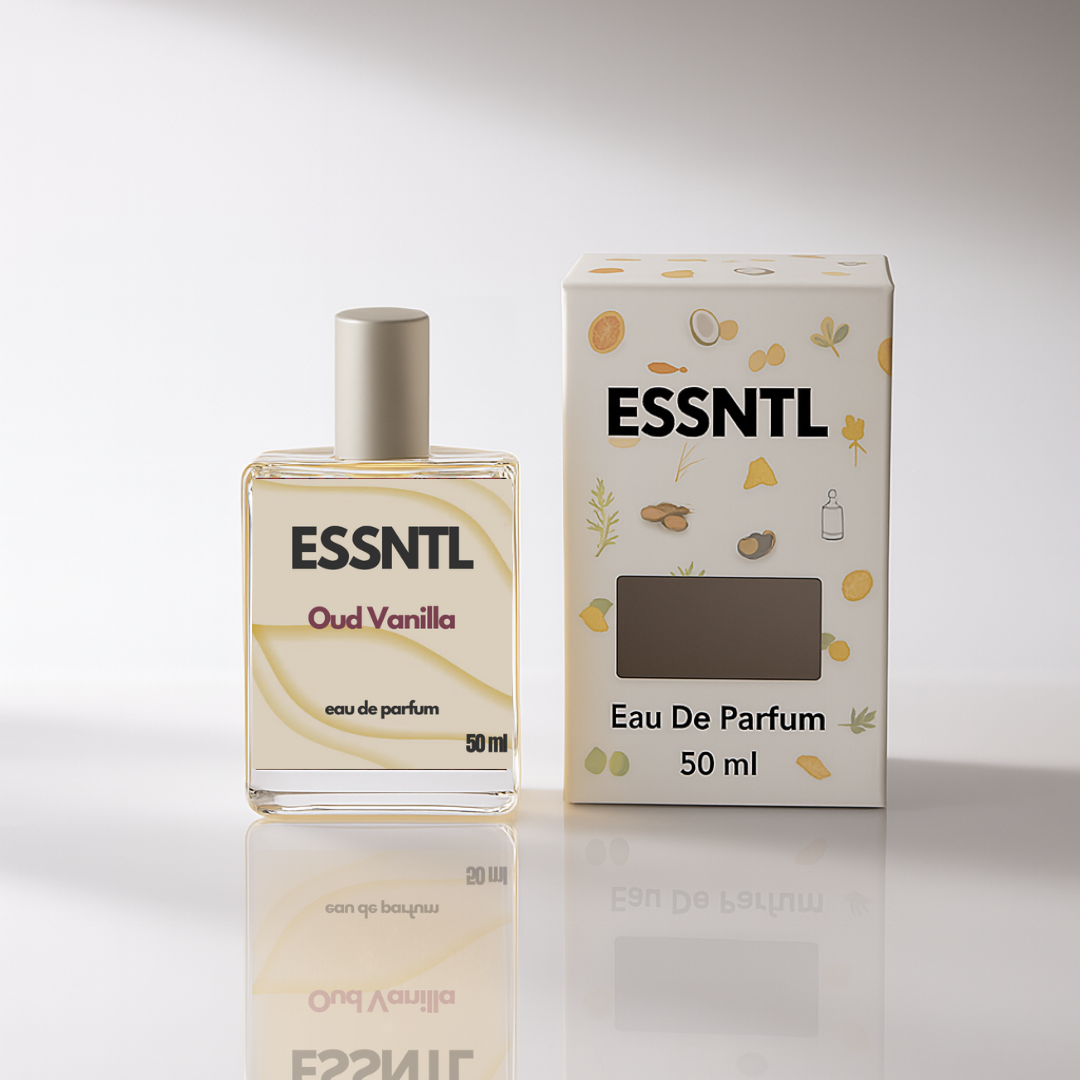 ESSNTL Oud Vanilla Perfume - Rich & Exotic Gourmand Oud Fragrance | 50ml Eau de Parfum | 20ml Eau de Parfum | Warm, Sensual & Spicy-Sweet Scent | Long-Lasting Luxury Perfume for Men & Women | Deep, Opulent Signature Vibe