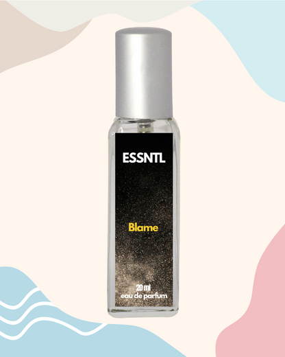 ESSNTL Blame Perfume - Sensual & Bold Amber Woody Fragrance | 50ml Eau de Parfum | 20ml Eau de Parfum | Spicy, Warm & Addictive Scent | Long-Lasting Confident Fragrance | Classic & Clean Scent for Men