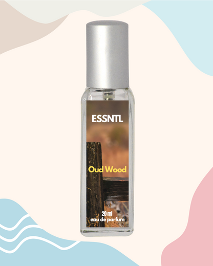 ESSNTL Oud Wood Perfume - Mysterious & Exotic Oud Woody Fragrance | 50ml Eau de Parfum | 20ml Eau de Parfum | Warm, Smoky & Luxurious Scent | Long-Lasting Statement Fragrance | Classic & Clean Scent for Men
