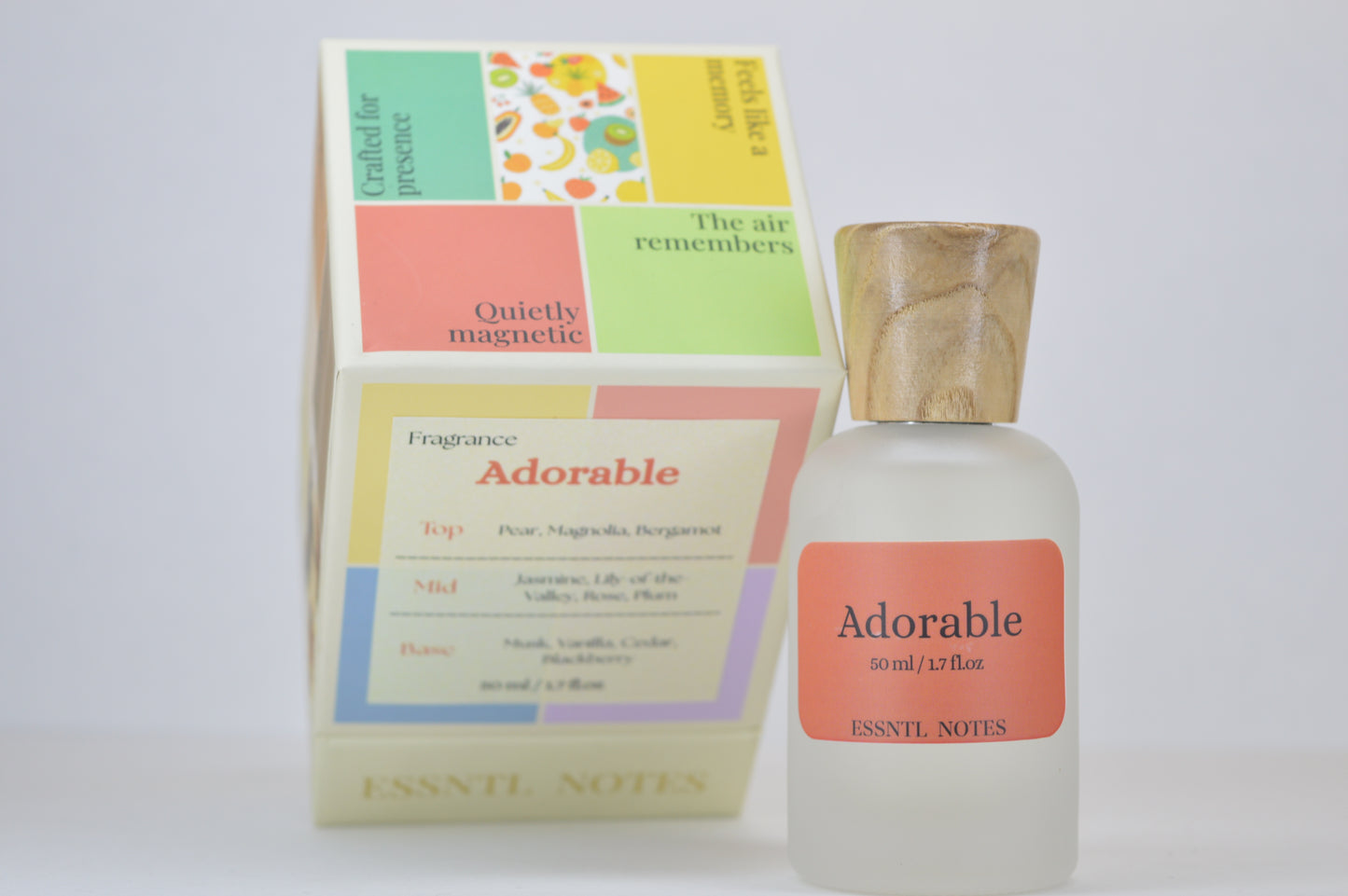 ESSNTL NOTES Adorable Perfume – Radiant & Luxurious Floral Bouquet Fragrance | 50ml Eau de Parfum | Soft & Glamorous Scent | Long-Lasting Luxury Perfume  | Golden, Celebrated Signature Vibe