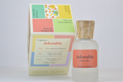 ESSNTL NOTES Adorable Perfume – Radiant & Luxurious Floral Bouquet Fragrance | 50ml Eau de Parfum | Soft & Glamorous Scent | Long-Lasting Luxury Perfume  | Golden, Celebrated Signature Vibe