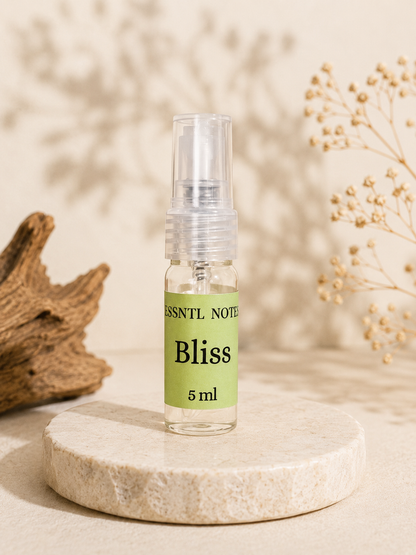 Bliss 5ml Perfume Bottle by ESSNTL NOTES –  Grapefruit, Ylang Ylang and Leather Fragrance