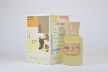 ESSNTL NOTES Coffee Burst Perfume - Bold & Comforting Coffee-Vanilla Fragrance | 50ml Eau de Parfum | Creamy, Addictive & Aromatic Scent | Long-Lasting Cozy Perfume for Men & Women | A Caffeine Kick with Sweet Depth