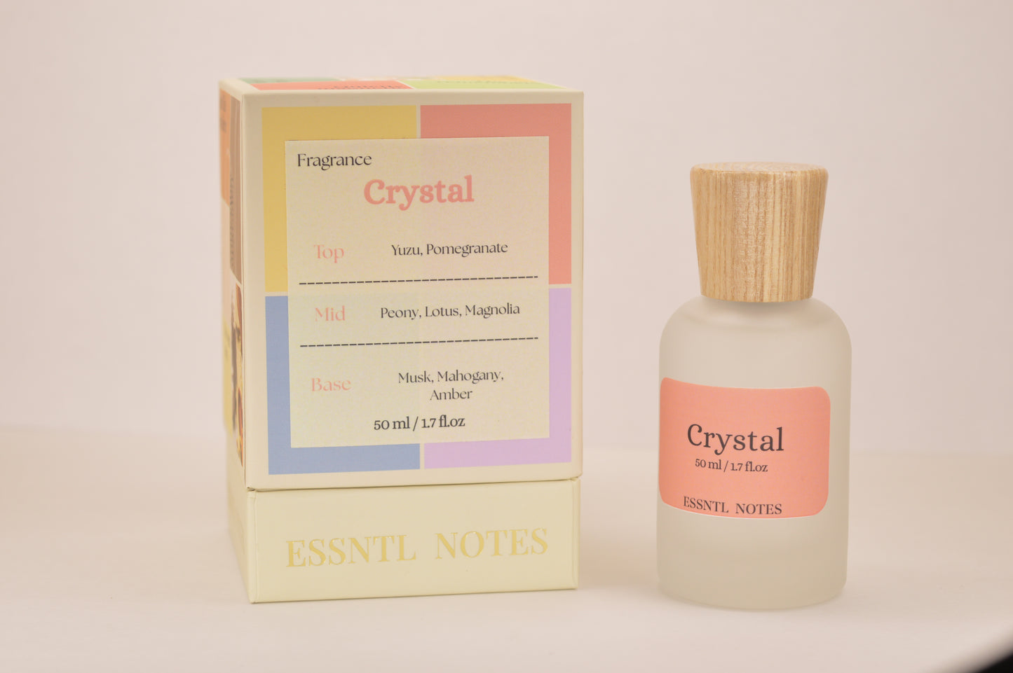 ESSNTL NOTES Crystal Perfume - Fresh & Fruity Floral Fragrance | 50ml Eau de Parfum | Sparkling, Elegant & Delicate Scent | Long-Lasting Luxury Scent for Men & Women | Graceful & Radiant Allure
