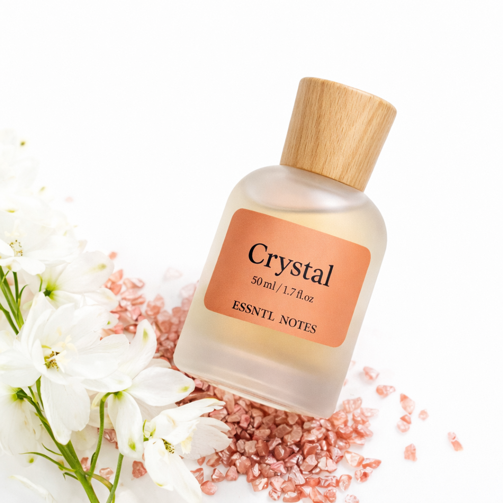ESSNTL NOTES Crystal Perfume - Fresh & Fruity Floral Fragrance | 50ml Eau de Parfum | Sparkling, Elegant & Delicate Scent | Long-Lasting Luxury Scent for Men & Women | Graceful & Radiant Allure