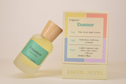 ESSNTL NOTES Enamor Perfume - Intense & Passionate Fresh Spicy Fragrance | 50ml Eau de Parfum | Warm, Invigorating & Magnetic Scent | Long-Lasting Romantic Fragrance | Classic & Clean Scent for Men & Women