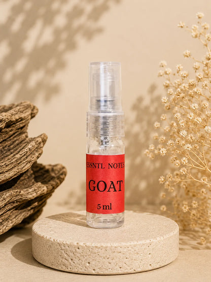 ESSNTL NOTES Goat Powerful Dynamic Fresh Spicy 5ml perfume sample for fragrance discovery and gifting