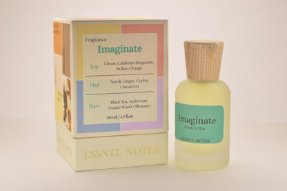 ESSNTL NOTES Imaginate Perfume – Fresh & Refined Citrus Aromatic Fragrance | 50ml Eau de Parfum | Clean, Sparkling & Sophisticated Scent | Long-Lasting Unisex Luxury Perfume | Modern, Airy Signature Vibe