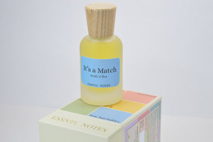 ESSNTL NOTES It's a Match Perfume - Fresh & Unique Citrus Floral Fragrance | 50ml Eau de Parfum | Clean, Elegant & Versatile Scent | Long-Lasting Everyday Fragrance | Classic & Clean Scent for Men & Women