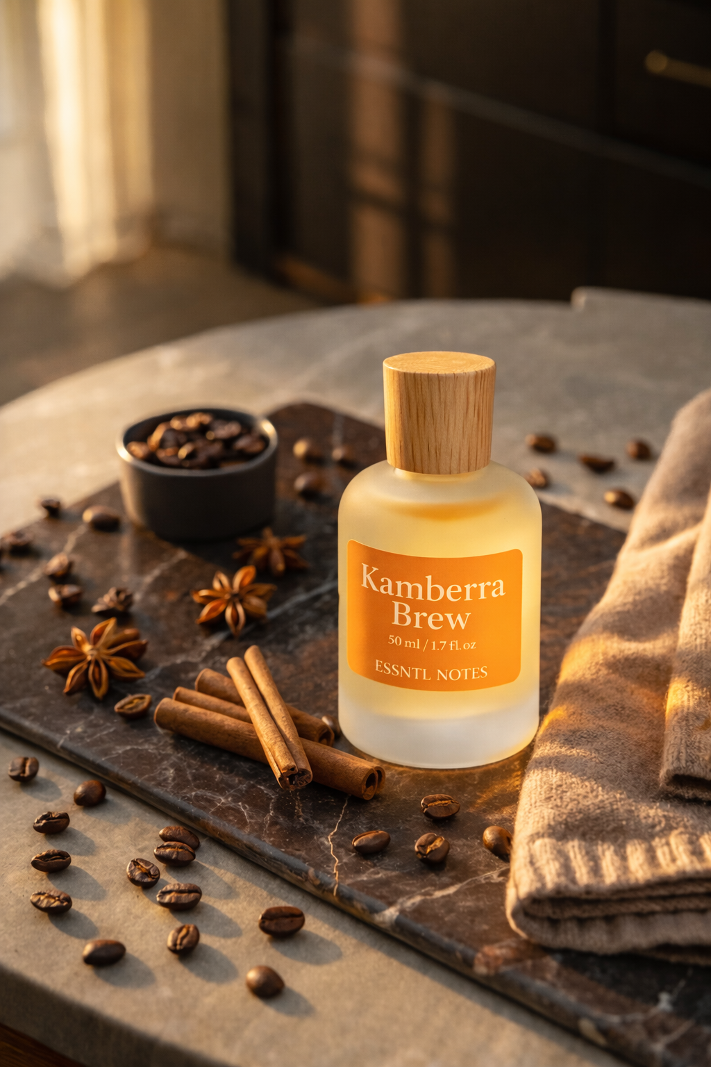 ESSNTL NOTES Kamberra Brew Perfume – Rich & Indulgent Coffee Gourmand Fragrance | 50ml Eau de Parfum | Warm, Sweet & Spiced Scent | Long-Lasting Unisex Luxury Perfume | Deep, Addictive Signature Vibe