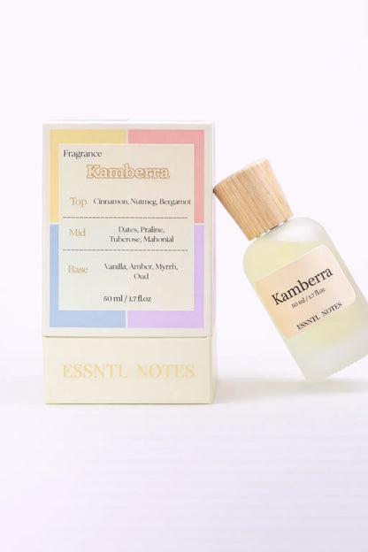 ESSNTL NOTES Kamberra Rich Opulent Spiced Gourmand 50ml perfume, premium fragrance ideal for gifting, with premium gift box, ideal for gifting