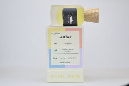 ESSNTL NOTES Leather Perfume - Rich & Sensual Leather Spicy Fragrance | 50ml Eau de Parfum | Deep, Smoky & Intense Scent | Long-Lasting Signature Fragrance | Classic & Clean Scent for Men & Women