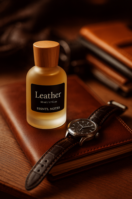 ESSNTL NOTES Leather Perfume - Rich & Sensual Leather Spicy Fragrance | 50ml Eau de Parfum | Deep, Smoky & Intense Scent | Long-Lasting Signature Fragrance | Classic & Clean Scent for Men & Women