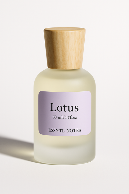 ESSNTL NOTES Lotus Perfume - Fresh & Tranquil Fruity Floral Fragrance | 50ml Eau de Parfum | Soft, Elegant & Uplifting Scent | Long-Lasting Luxury Scent for Men & Women | Serene & Refreshing Essence