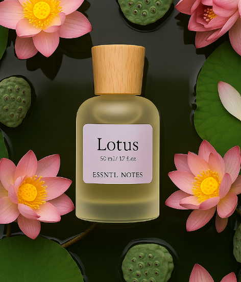ESSNTL NOTES Lotus Perfume - Fresh & Tranquil Fruity Floral Fragrance | 50ml Eau de Parfum | Soft, Elegant & Uplifting Scent | Long-Lasting Luxury Scent for Men & Women | Serene & Refreshing Essence