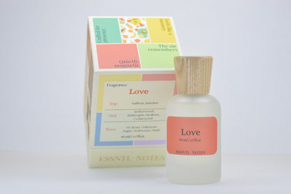 ESSNTL NOTES Love Perfume - Sensual & Addictive Sweet Woody Fragrance | 50ml Eau de Parfum | Warm, Amber & Floral Scent | Long-Lasting Luxury Fragrance | Classic & Clean Scent for Men & Women