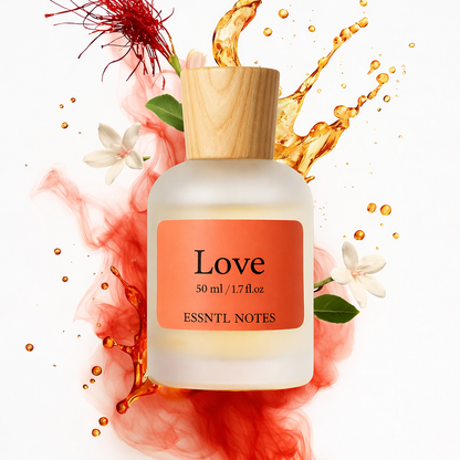 ESSNTL NOTES Love Perfume - Sensual & Addictive Sweet Woody Fragrance | 50ml Eau de Parfum | Warm, Amber & Floral Scent | Long-Lasting Luxury Fragrance | Classic & Clean Scent for Men & Women