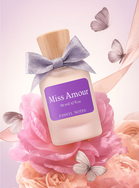 ESSNTL NOTES Miss Amour Perfume – Elegant & Romantic Floral Fruity Fragrance | 50ml Eau de Parfum | Graceful & Charming Scent | Long-Lasting Luxury Perfume for Men & Women | Delicate, Modern Signature Vibe
