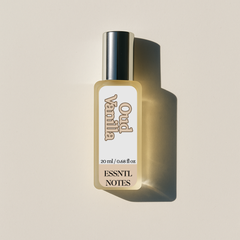 ESSNTL NOTES Oud Vanilla Perfume - Rich & Exotic Gourmand Oud Fragrance | 50ml Eau de Parfum | Warm, Sensual & Spicy-Sweet Scent | Long-Lasting Luxury Perfume for Men & Women | Deep, Opulent Signature Vibe - 20 ml