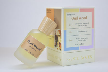 ESSNTL NOTES Oud Wood Perfume - Mysterious & Exotic Oud Woody Fragrance | 50ml Eau de Parfum | Warm, Smoky & Luxurious Scent | Long-Lasting Statement Fragrance | Classic & Clean Scent for Men & Women