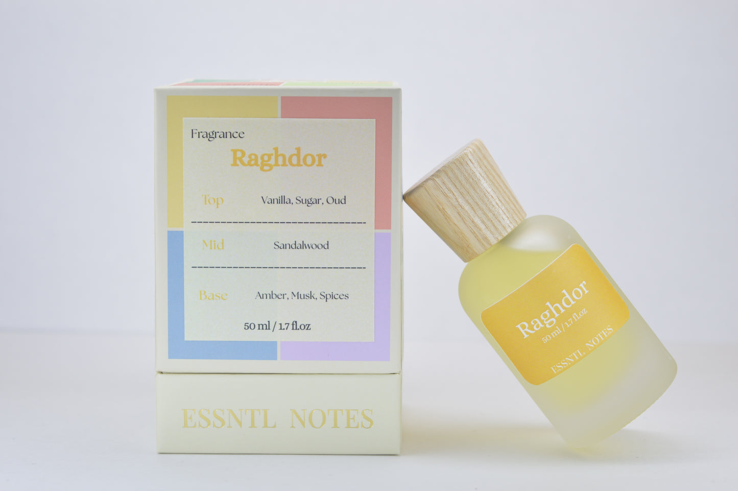 ESSNTL NOTES Raghdor Perfume – Warm & Comforting Vanilla Amber Fragrance | 50ml Eau de Parfum | Sweet, Woody & Cozy Scent | Long-Lasting Unisex Perfume | Smooth, Inviting Signature Vibe