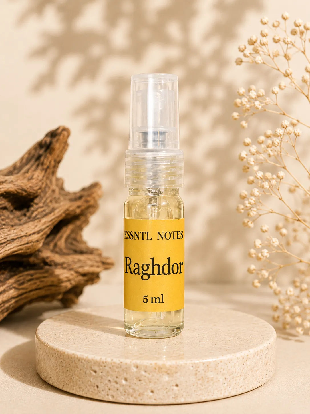 ESSNTL NOTES Raghdor : Sweet Vanilla and Smoky Woods Fragrance perfume 5ml travel size