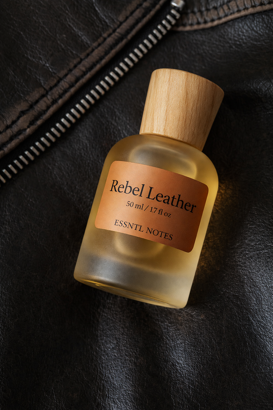 ESSNTL NOTES Rebel Leather Perfume – Bold & Intense Leather Suede Fragrance | 50ml Eau de Parfum | Smoky, Rich & Masculine Scent | Long-Lasting Luxury Perfume for Men & Women | Dark, Powerful Signature Vibe