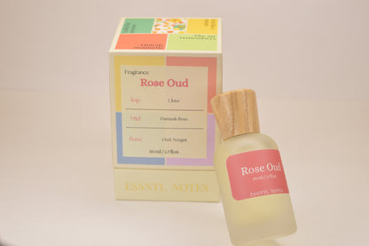 ESSNTL NOTES Rose Oud Perfume – Luxurious & Intense Rose-Wood Fragrance | 50ml Eau de Parfum | Deep, Velvety & Sensual Scent | Long-Lasting Unisex Perfume | Opulent, Mysterious Signature Vibe