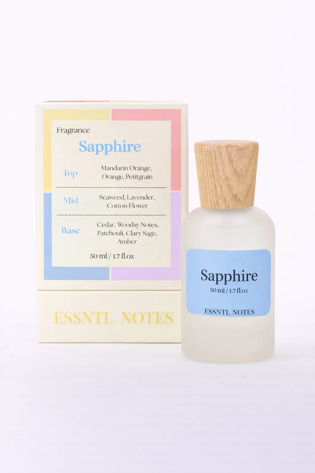 ESSNTL NOTES Sapphire Fresh Refined Aquatic Citrus 50ml perfume, premium fragrance ideal for gifting, with premium gift box, ideal for gifting